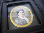 19th Century Finely Painted Porcelain Miniature Of A Lady In Ebonised Frame - Harrington Antiques