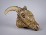 19th Century Folk Art Carved Wooden Ram's Head With Horns. - Harrington Antiques