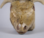 19th Century Folk Art Carved Wooden Ram's Head With Horns. - Harrington Antiques