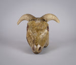 19th Century Folk Art Carved Wooden Ram's Head With Horns. - Harrington Antiques