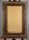 19th Century Folk Art - Horse & Rider In Maple Frame. Oil On Canvas. - Harrington Antiques