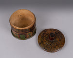 19th Century Folk Art 'Thatched Cottage' Polychrome Treen String Box - Harrington Antiques