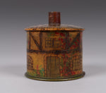 19th Century Folk Art 'Thatched Cottage' Polychrome Treen String Box - Harrington Antiques