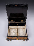 19th Century French Boulle Style Papier Mache Jewellery Box - Harrington Antiques