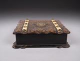 19th Century French Boulle Style Papier Mache Jewellery Box - Harrington Antiques