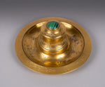 19th Century Gilt Bronze & Malachite Inkwell - Harrington Antiques