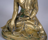 19th Century Gilt Bronze Shakyamuni Buddha Figure. - Harrington Antiques