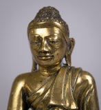 19th Century Gilt Bronze Shakyamuni Buddha Figure. - Harrington Antiques