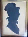 19th Century Hand Painted Silhouette Of A Woman In Leather Frame - Harrington Antiques