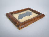 19th Century Hand Painted Silhouette Of A Woman In Leather Frame - Harrington Antiques