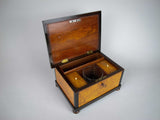 19th Century Large Maple Tea Caddy With Fitted Interior & Lock/Key. - Harrington Antiques