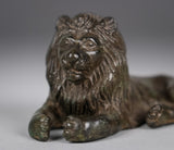 19th Century Laying Lion Bronze - Harrington Antiques