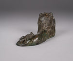 19th Century Laying Lion Bronze - Harrington Antiques