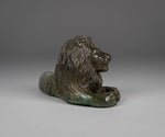 19th Century Laying Lion Bronze - Harrington Antiques