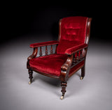 19th Century Mahogany Reading / Library Chair - Harrington Antiques