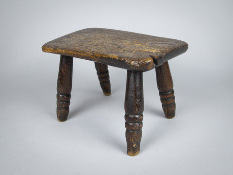 19th Century Oak Rectangular Milking / Dairy Stool - Harrington Antiques