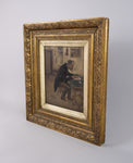 19th Century Oil On Canvas - Haggard Writer/Musician In Interior Scene. - Harrington Antiques