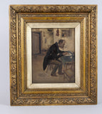 19th Century Oil On Canvas - Haggard Writer/Musician In Interior Scene. - Harrington Antiques