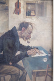 19th Century Oil On Canvas - Haggard Writer/Musician In Interior Scene. - Harrington Antiques