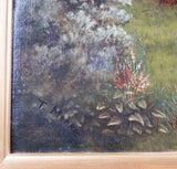 19th Century Oil On Canvas - Lady Walking By Pond. Signed 'T. Morris'. - Harrington Antiques