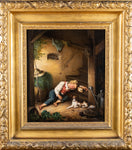 19th Century Oil On Canvas - Sleeping Boy With Bugs - Harrington Antiques