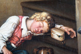 19th Century Oil On Canvas - Sleeping Boy With Bugs - Harrington Antiques