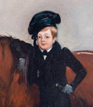 19th Century Oil On Panel - Boy With Horse. Naive School. - Harrington Antiques