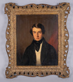 19th Century Portrait Of A Gentleman, c.1850. Oil On Panel. - Harrington Antiques