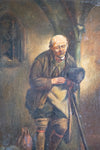 19th Century Portrait Of A Man With Flagon. Oil On Canvas. - Harrington Antiques