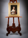 19th Century Portrait Of A Young Lady With Tartan Shawl. Oil On Board. - Harrington Antiques
