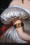 19th Century Portrait Of A Young Lady With Tartan Shawl. Oil On Board. - Harrington Antiques