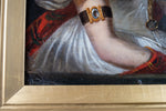 19th Century Portrait Of A Young Lady With Tartan Shawl. Oil On Board. - Harrington Antiques