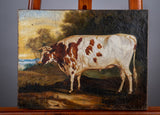 19th Century Prize Bull Portrait. English School. Oil On Canvas. - Harrington Antiques
