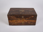 19th Century Rosewood Box Hand-Painted in Sheraton Revival Taste. - Harrington Antiques