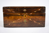 19th Century Rosewood Box Hand-Painted in Sheraton Revival Taste. - Harrington Antiques