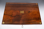 19th Century Rosewood & Brass Writing Slope With Share Certificates - Harrington Antiques