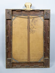 19th Century Royal Portrait Gilt Gesso Crown Frame With Later Bevelled Mirror Plate. - Harrington Antiques