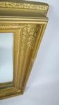 19th Century Royal Portrait Gilt Gesso Crown Frame With Later Bevelled Mirror Plate. - Harrington Antiques