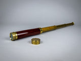 19th Century Three Draw Brass & Mahogany Telescope by W. Harris & Son, London - Harrington Antiques