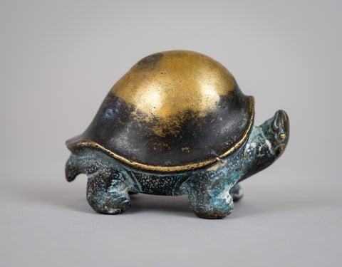 19th Century Verdigris Bronze Chinese Turtle. - Harrington Antiques