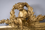 19th Century Victorian Gilt Gesso Putti / Cherub Overmantel Mirror - Harrington Antiques