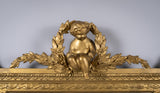 19th Century Victorian Gilt Gesso Putti / Cherub Overmantel Mirror - Harrington Antiques