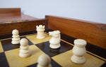 19th Century Victorian Mahogany Folding Travelling Chess Set (Complete), c.1890 - Harrington Antiques