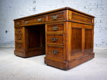 19th Century Victorian Mahogany Pedestal Desk by Newson & Co, London. - Harrington Antiques