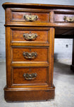 19th Century Victorian Mahogany Pedestal Desk by Newson & Co, London. - Harrington Antiques