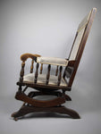 19th Century Victorian Mahogany Sprung Rocking Chair - Stuffed Back/Arms. - Harrington Antiques