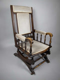 19th Century Victorian Mahogany Sprung Rocking Chair - Stuffed Back/Arms. - Harrington Antiques