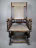 19th Century Victorian Mahogany Sprung Rocking Chair - Stuffed Back/Arms. - Harrington Antiques