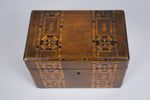 19th Century Walnut Marquetry Twin Compartment Tea Caddy - Harrington Antiques