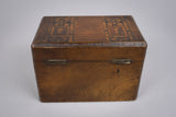 19th Century Walnut Marquetry Twin Compartment Tea Caddy - Harrington Antiques